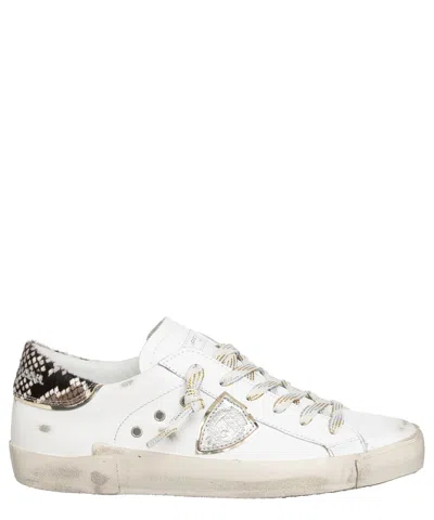 PHILIPPE MODEL PHILIPPE MODEL SNEAKER DAMEN PRSX PRLD-VY09 VEAU PYTHON - BLANC BEIGE LEDER