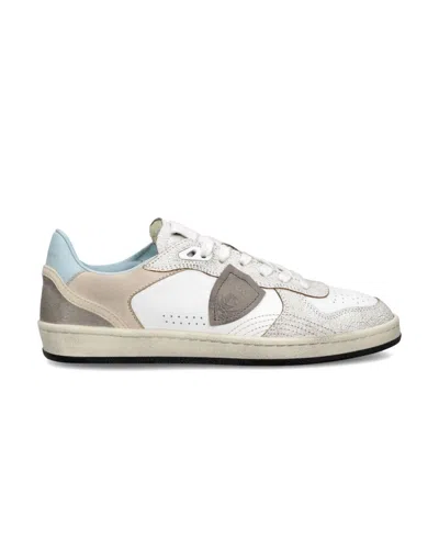 PHILIPPE MODEL WOMEN'S SNEAKERS PHILIPPE MODEL PARIS ♪ VC02 - PGAL VEAU CLARKLE BLANC CIEL