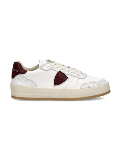 PHILIPPE MODEL WOMEN'S SNEAKERS PHILIPPE MODEL PARIS ♪ VX04 - NICE LOW VINTAGE MIXAGE_BLANC WINE