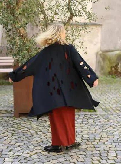 PHILOMENA CHRIST PHILOMENA CHRIST - LAGENLOOK LÖCHER MANTEL GR 46 48 50 52 54 56 58 - SCHWARZ