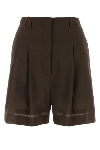 PHILOSOPHY CHOCOLATE WOOL BLEND SHORTS