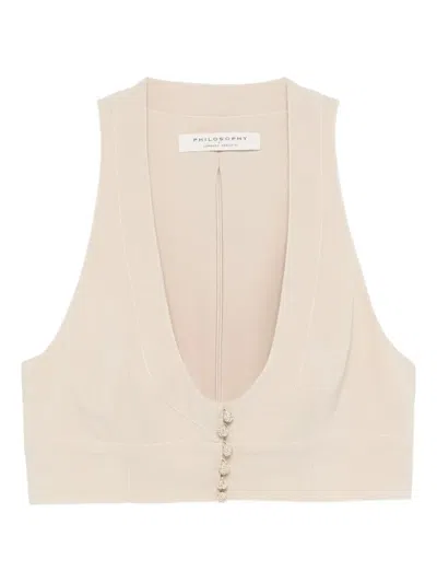 PHILOSOPHY DI LORENZO SERAFINI BUTTON-DOWN TOP