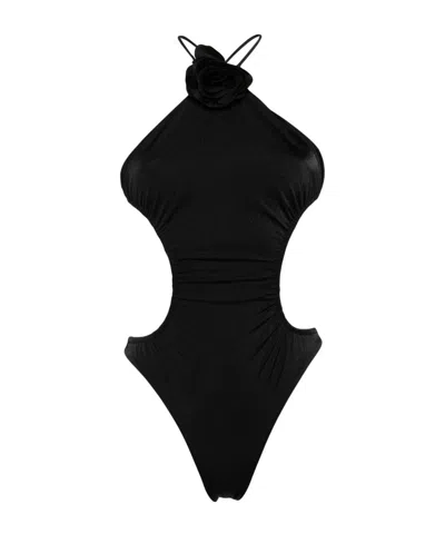 PHILOSOPHY DI LORENZO SERAFINI FLORAL DECAL ONE-PIECE SWIMSUIT