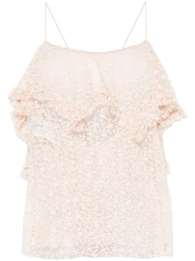 PHILOSOPHY DI LORENZO SERAFINI LACE RUFFLED TOP