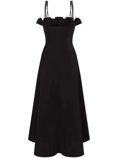 PHILOSOPHY DI LORENZO SERAFINI RUFFLE-DETAIL MIDI DRESS