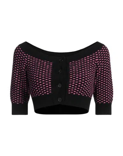 PHILOSOPHY DI LORENZO SERAFINI PHILOSOPHY DI LORENZO SERAFINI WOMAN CARDIGAN BLACK SIZE 6 VISCOSE, POLYESTER