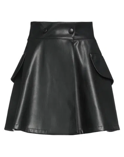 PHILOSOPHY DI LORENZO SERAFINI PHILOSOPHY DI LORENZO SERAFINI WOMAN MINI SKIRT BLACK SIZE 8 POLYESTER, POLYESTER RESIN