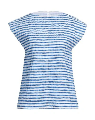 PHILOSOPHY DI LORENZO SERAFINI PHILOSOPHY DI LORENZO SERAFINI WOMAN TOP BLUE SIZE 6 COTTON