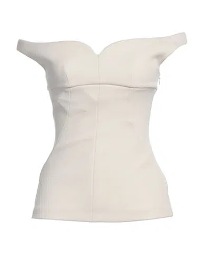 PHILOSOPHY DI LORENZO SERAFINI PHILOSOPHY DI LORENZO SERAFINI WOMAN TOP CREAM SIZE 2 POLYAMIDE, ELASTANE