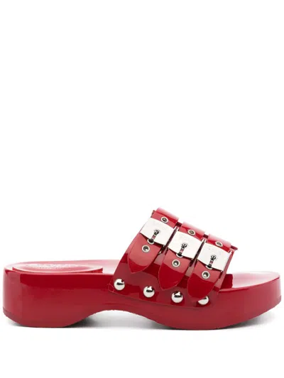 PHILOSOPHY DI LORENZO SERAFINI X SCHOLL PATENT LEATHER SANDAL