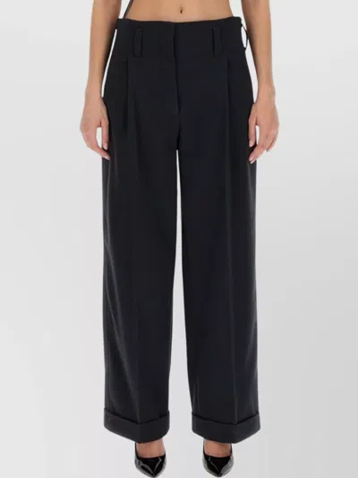 PHILOSOPHY DI LORENZO SERAFINI WIDE LEG TROUSERS WITH CUFFED HEM