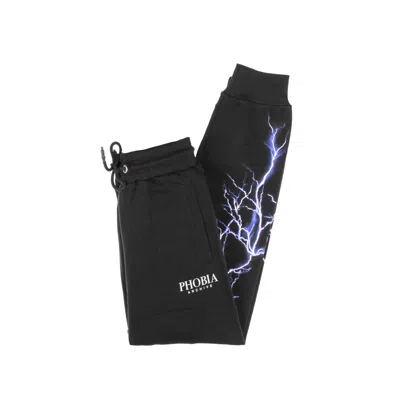 PHOBIA LIGHTWEIGHT MEN'S TRACKSUIT PANTS BLUE LIGHTNING PANTS BLACK/BLUE