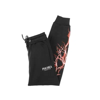 PHOBIA LIGHTWEIGHT MEN'S TRACKSUIT PANTS RED LIGHTNING PANTS BLACK/RED