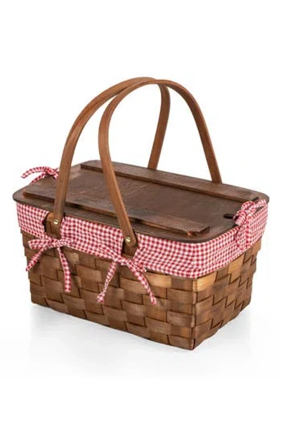 PICNIC TIME PICNIC TIME KANSAS HANDWOVEN WOODEN PICNIC BASKET