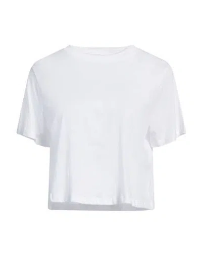 PIECES PIECES WOMAN T-SHIRT WHITE SIZE L COTTON