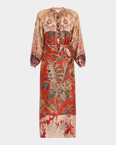 PIERRE-LOUIS MASCIA FLORAL-PRINT SILK MIDI DRESS