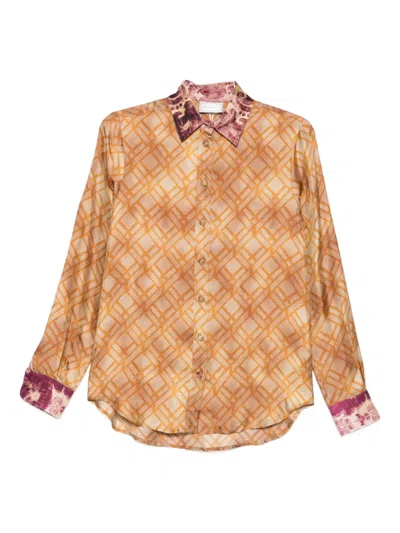PIERRE-LOUIS MASCIA GEOMETRIC-PRINT SILK SHIRT