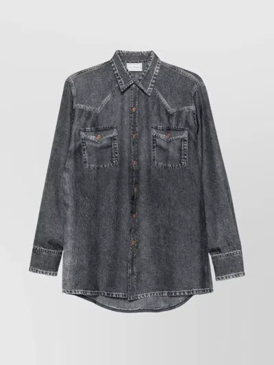 PIERRE LOUISE MASCIA SILK LONG-SLEEVE PRINTED SHIRT