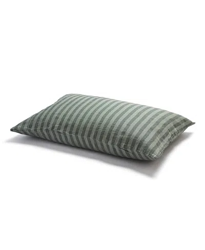 PIGLET IN BED PIGLET IN BED PEMBROKE STRIPE LINEN BLEND PILLOWCASES, SQUARE DECORATIVE PILLLOW