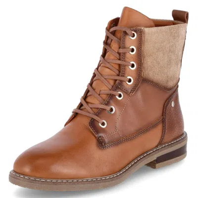 PIKOLINOS PIKOLINOS DAMEN SCHNÜRSTIEFELETTEN ALDAYA BRAUN LEDER-TEXTIL-MIX - TEXTILER,