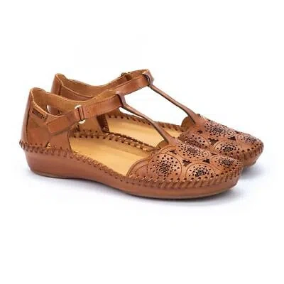 PIKOLINOS PIKOLINOS WOMEN'S P. VALLARTA PUNCHED LEATHER T-STRAP SANDAL BRANDY - 655-0734-2