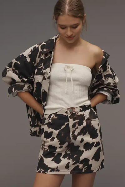 PILCRO COTTON DENIM MINI SKIRT