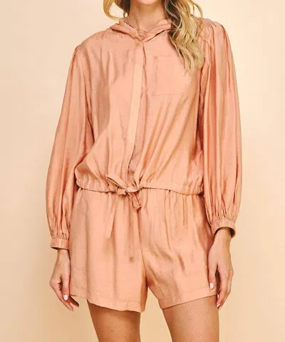 PINCH ROBBIE TIE WAIST BUTTON DOWN IN WARM ROSEWOOD