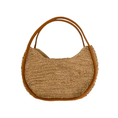 PINK HALEY WOMEN'S NEUTRALS STELLA RAFFIA TOTE