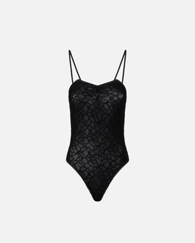 PINKO BODYSUIT WITH THIN LACE SHOULDER STRAPS