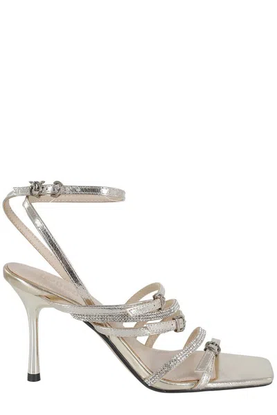 PINKO PINKO BUCKLE STRAP EMBELLISHED SANDALS