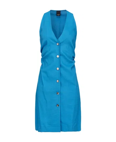PINKO PINKO BUTTONED V-NECK MINIDRESS