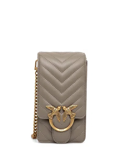 PINKO CHEVRON-QUILTING LEATHER PHONE CASE