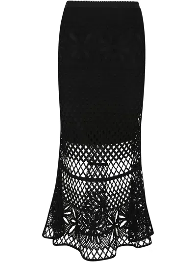 PINKO CROCHET-EFFECT MAXI SKIRT
