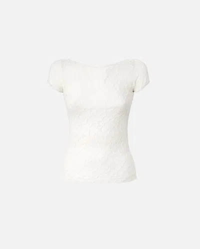 PINKO SLIM-FITTING SHORT-SLEEVED LACE SWEATER