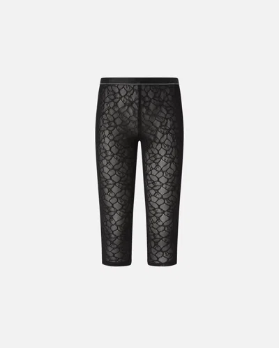 PINKO KNEE-LENGTH LEGGINGS IN STRETCH LACE