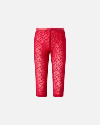 PINKO KNEE-LENGTH LEGGINGS IN STRETCH LACE