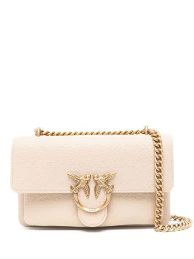 PINKO LEATHER COSSBODY BAG 'LOVE ONE SOFT' IN BLUSH PINK