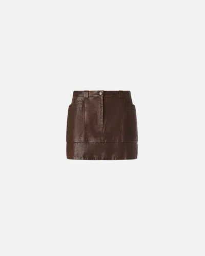 PINKO LEATHER MINI SKIRT WITH POCKETS