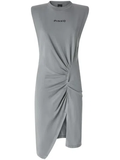 PINKO LOGO-EMBROIDERED MINI DRESS