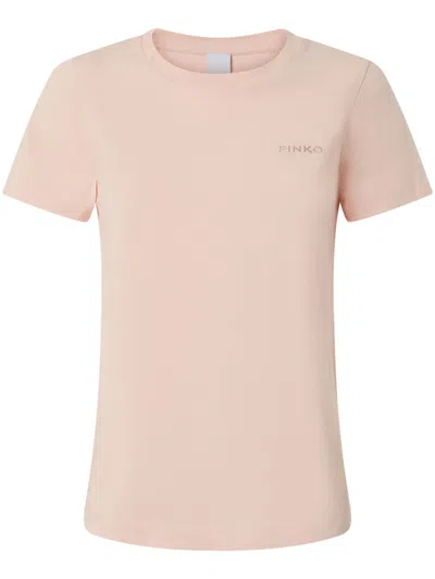 PINKO LOGO-EMBROIDERED T-SHIRT