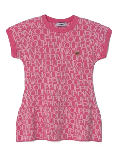 PINKO LOGO-PATTERN DRESS
