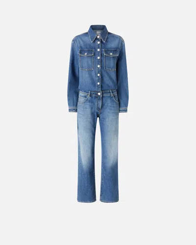 PINKO LONG DENIM JUMPSUIT WITH POCKETS