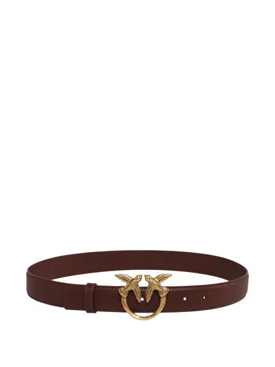 PINKO LOVE BIRDS LEATHER BELT