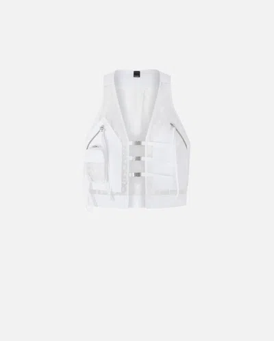 PINKO GILET MULTIPOCHE EN ORGANZA LÉGER IMPRIMÉ