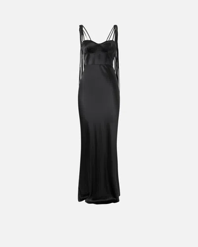 PINKO ROBE LONGUE ÉLÉGANTE EN SATIN BRILLANT