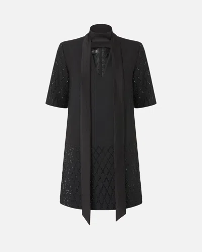 PINKO T-SHIRT-STYLE DRESS WITH RHINESTONES