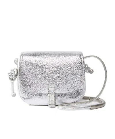 PINKO SADDLE BAG LAMINATED LEATHER SMALL CROSS-BODY BAG