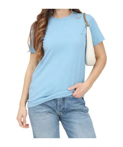 PINKO PINKO LOGO EMBROIDERED CREWNECK T-SHIRT