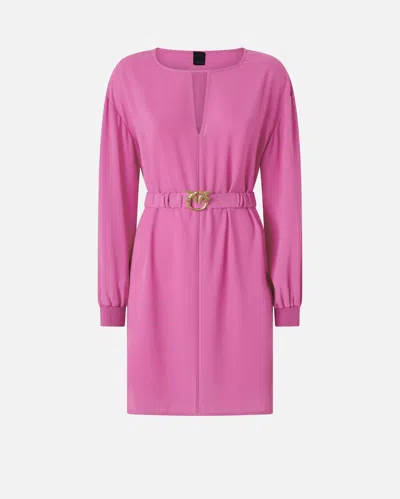 PINKO ROBE COURTE EN CRÊPE TECHNIQUE