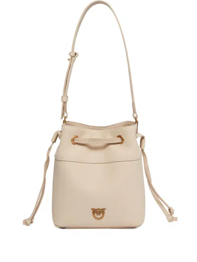 PINKO SMALL LEATHER BUCKET BAG